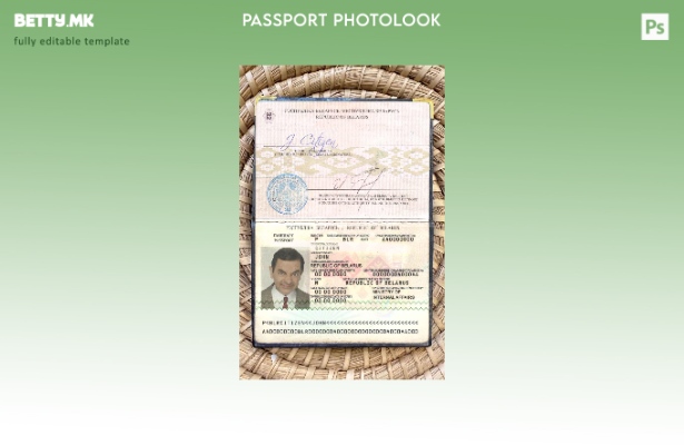 Модерен стил Белоруски пасош ( ) шаблон за фото изглед